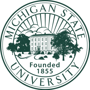 Official seal of Michigan State University, founded in 1855.
