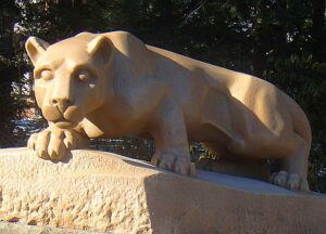 Nittany Lion Shrine Statue at Penn State, its mascot.