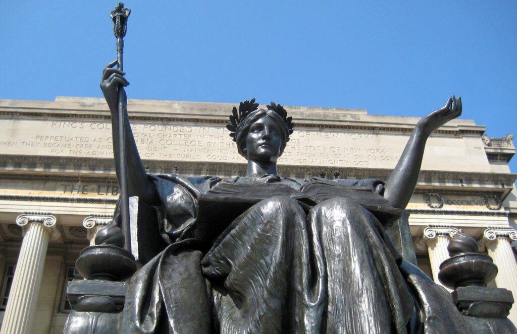 Alma Mater Sculpture at Low Library Columbia